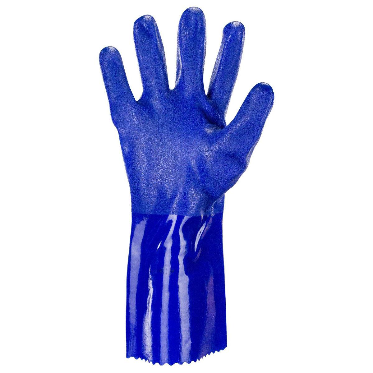 Parts Washer Gloves, Textured, Chemical Resistant, Blue
