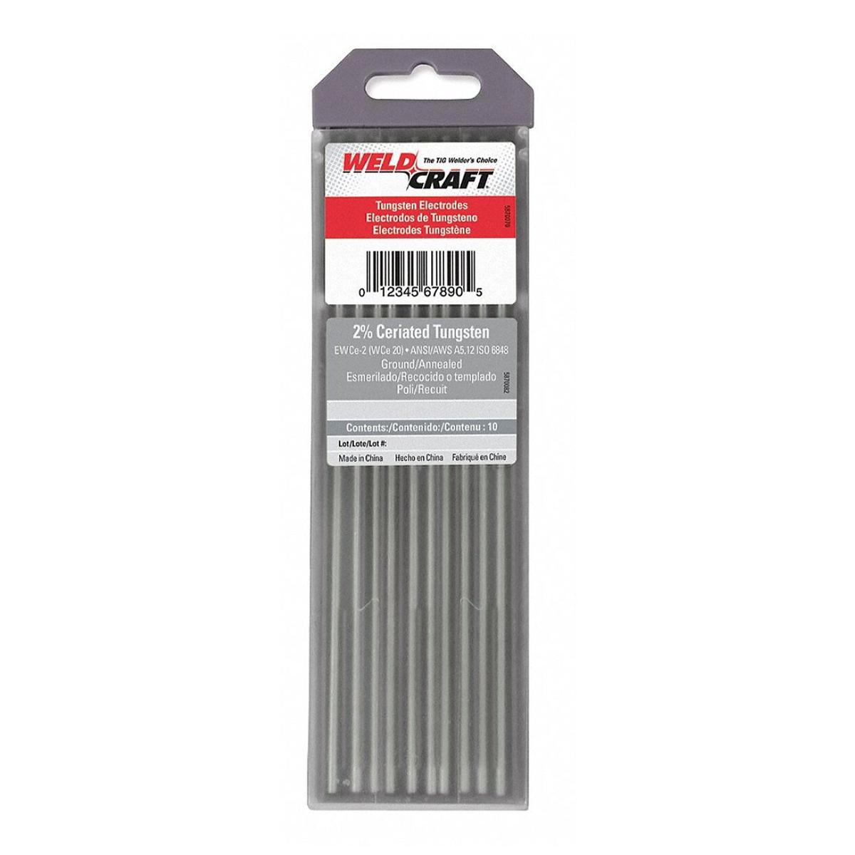 10x Unimig WC20 2% Ceriated Tungsten Electrodes 1mm 1.6mm 2.4mm Tig Welding Grey 10x Unimig WC20 2% Ceriated Tungsten Electrodes 1mm 1.6mm 2.4mm Tig Welding Grey